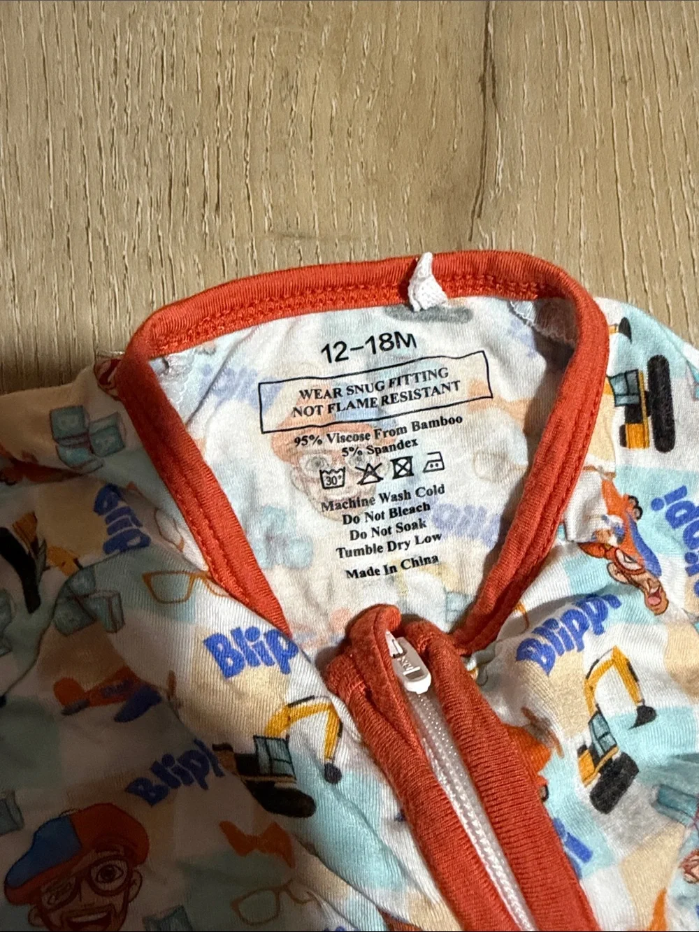 Bamboo zippy|Blippi print|12-18M
